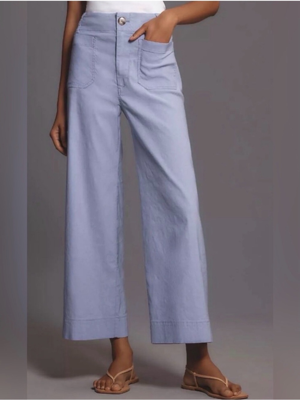 Maeve Anthropologie Colette Pants Linen Blend Lavender 25